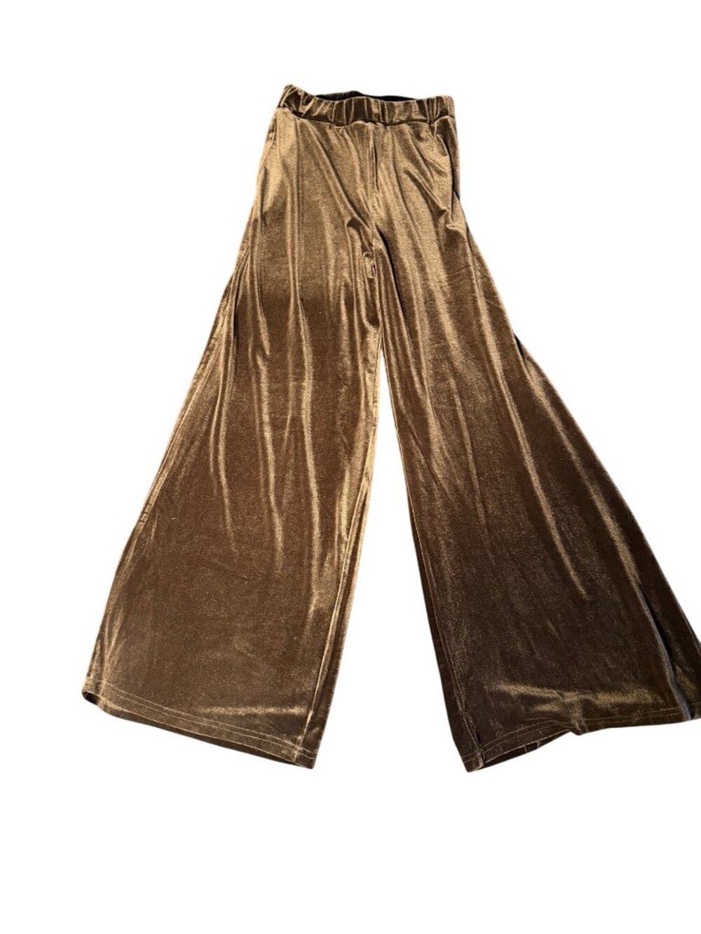 Lumante Womens Brown Velvet 2-Piece Blazer & Wide-Leg Pants Suit Set Made In Ita - Picture 5 of 5